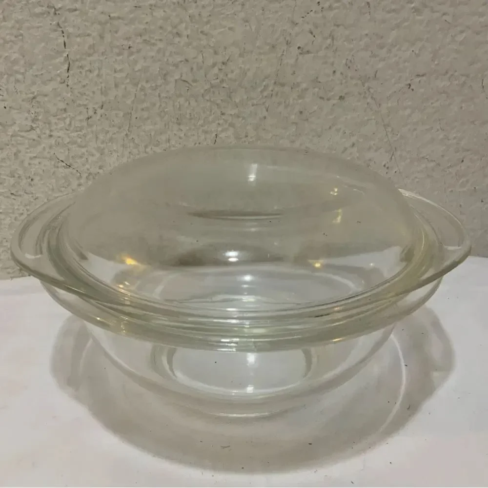 Vintage Pyrex 1.5 Qt Clear Glass Ovenware Dish Bakeware Lid Casserole USA Made